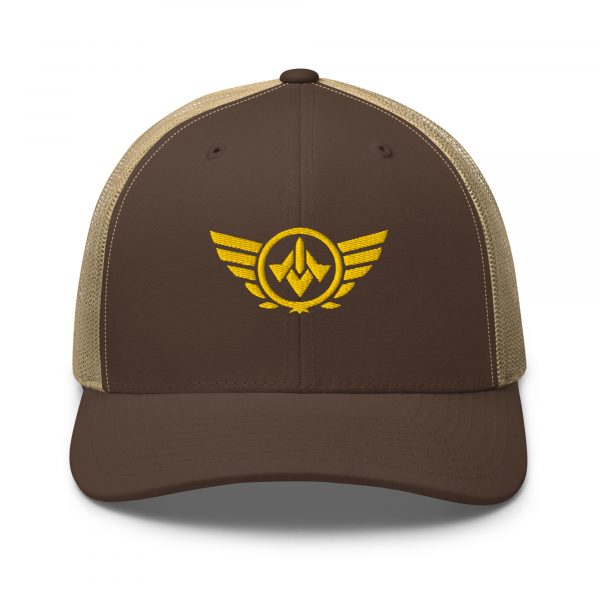 Gold Embroidered Logo Trucker Hat | Retro