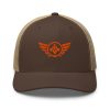 Orange Embroidered Logo Trucker Hat | Retro