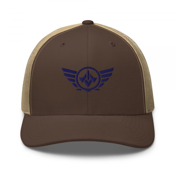 Navy Embroidered Logo Trucker Hat | Retro
