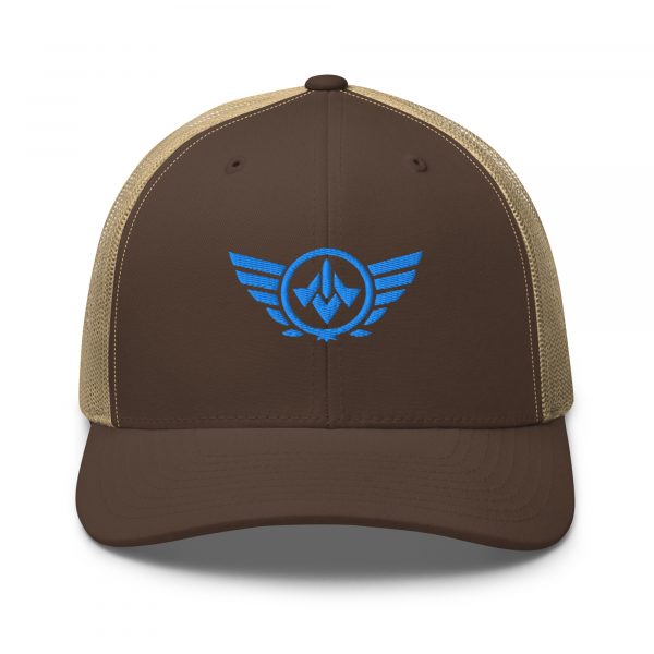 Aqua Embroidered Logo Trucker Hat | Retro
