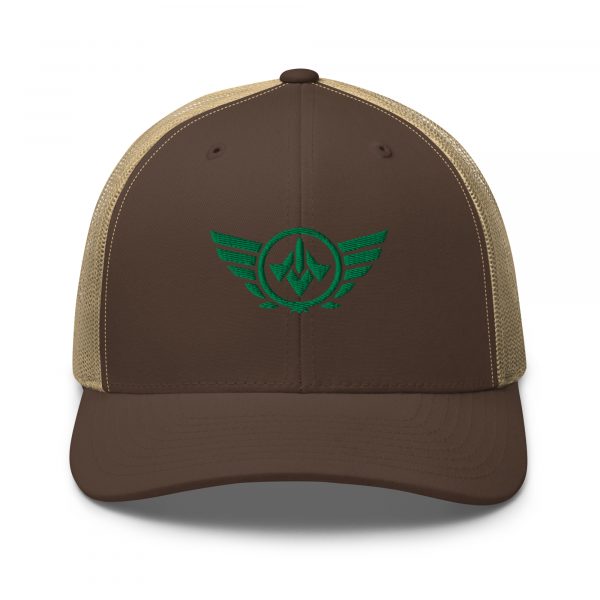 Kelly Green Embroidered Logo Trucker Hat | Retro