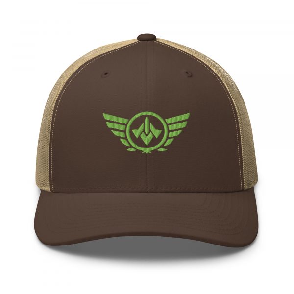Kiwi Green Embroidered Logo Trucker Hat | Retro