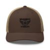 Black Embroidered Brand Logo Trucker Hat | Retro