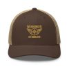 Old Gold Embroidered Brand Logo Trucker Hat | Retro