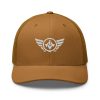 White Embroidered Logo Trucker Hat | Retro