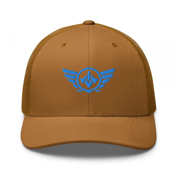 Aqua Embroidered Logo Trucker Hat | Retro