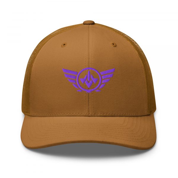 Purple Embroidered Logo Trucker Hat | Retro