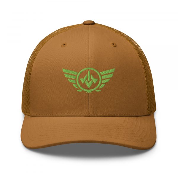 Kiwi Green Embroidered Logo Trucker Hat | Retro