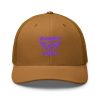Purple Embroidered Brand Logo Trucker Hat | Retro
