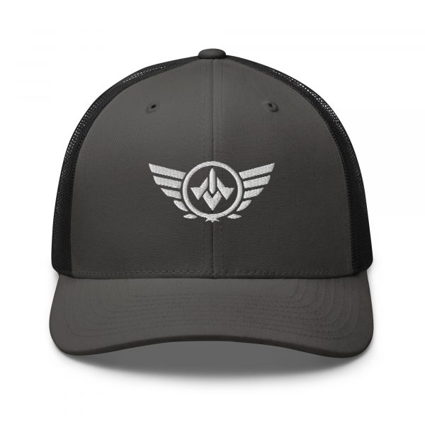 White Embroidered Logo Trucker Hat | Retro