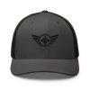 Black Embroidered Logo Trucker Hat | Retro