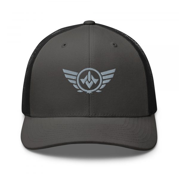 Grey Embroidered Logo Trucker Hat | Retro