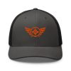 Orange Embroidered Logo Trucker Hat | Retro
