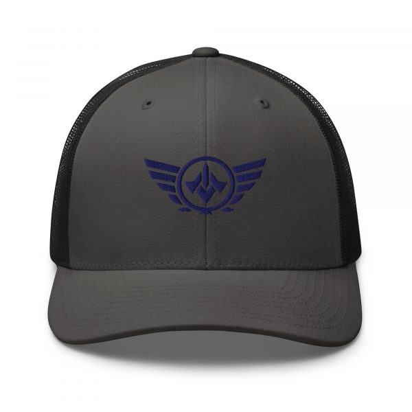 Navy Embroidered Logo Trucker Hat | Retro
