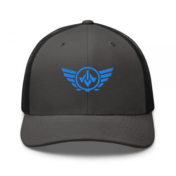 Aqua Embroidered Logo Trucker Hat | Retro