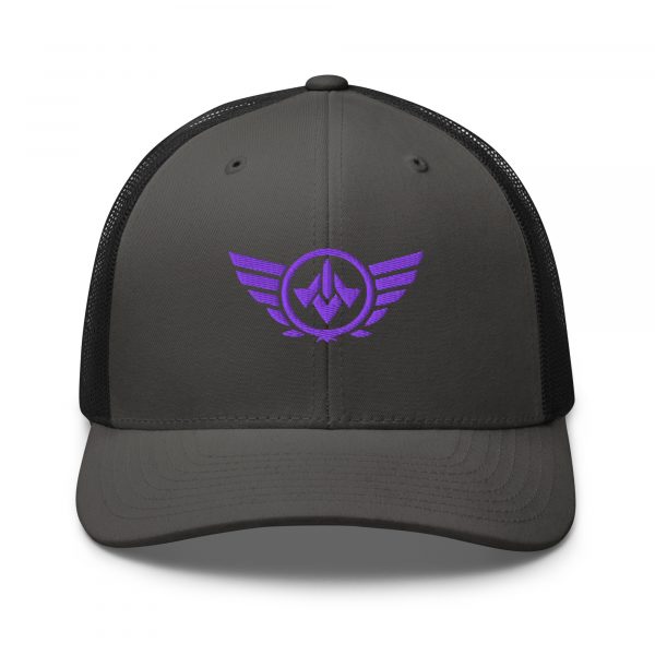 Purple Embroidered Logo Trucker Hat | Retro