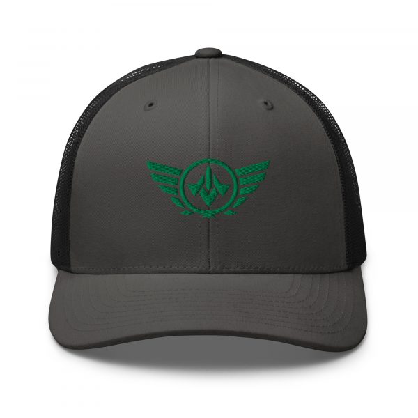 Kelly Green Embroidered Logo Trucker Hat | Retro