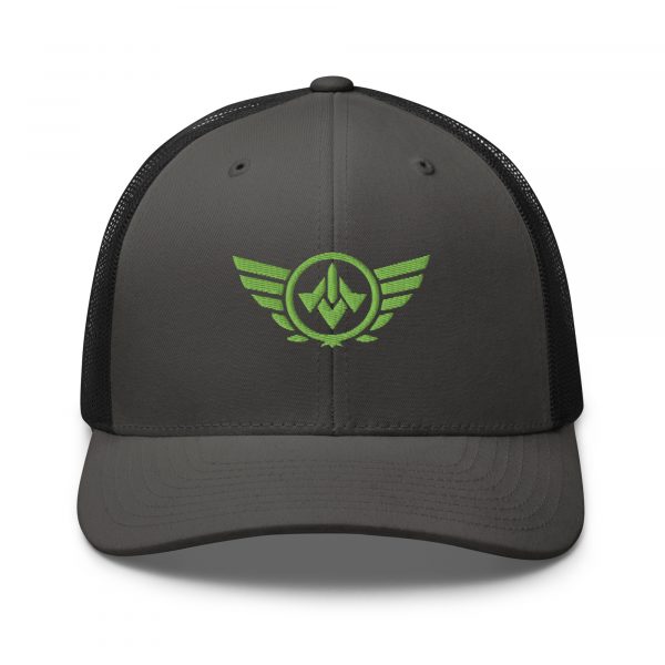Kiwi Green Embroidered Logo Trucker Hat | Retro