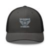 Grey Embroidered Brand Logo Trucker Hat | Retro