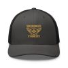 Old Gold Embroidered Brand Logo Trucker Hat | Retro