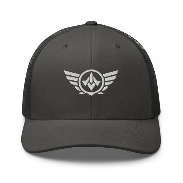 White Embroidered Logo Trucker Hat | Retro