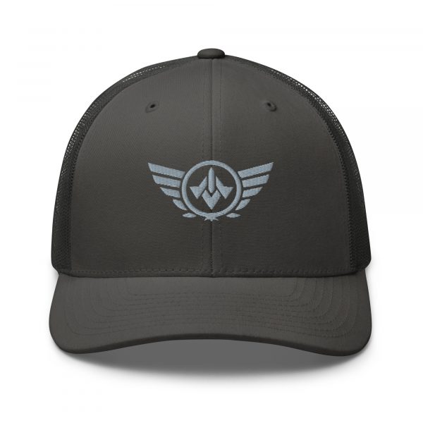 Grey Embroidered Logo Trucker Hat | Retro