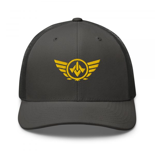 Gold Embroidered Logo Trucker Hat | Retro