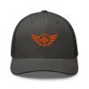 Orange Embroidered Logo Trucker Hat | Retro