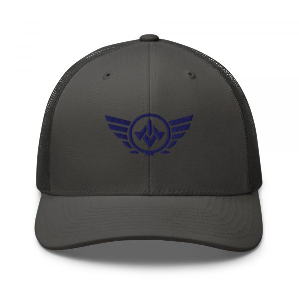 Navy Embroidered Logo Trucker Hat | Retro