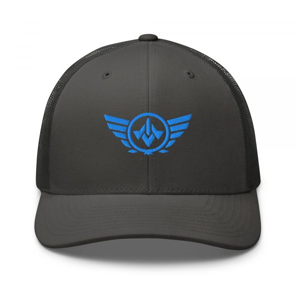 Aqua Embroidered Logo Trucker Hat | Retro