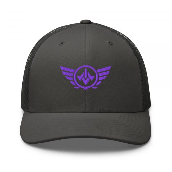 Purple Embroidered Logo Trucker Hat | Retro