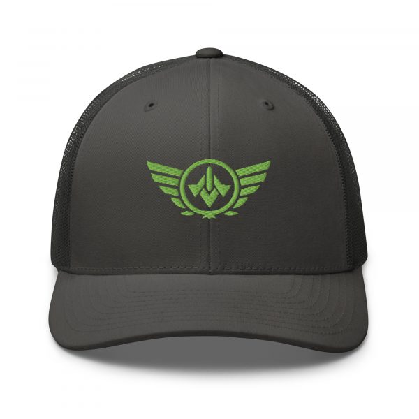 Kiwi Green Embroidered Logo Trucker Hat | Retro