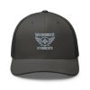Grey Embroidered Brand Logo Trucker Hat | Retro