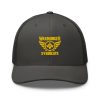 Gold Embroidered Brand Logo Trucker Hat | Retro