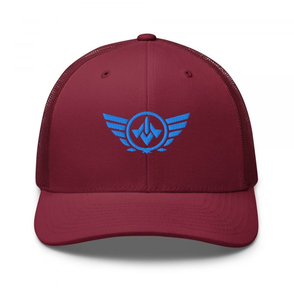 Aqua Embroidered Logo Trucker Hat | Retro