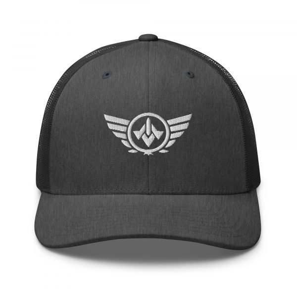 White Embroidered Logo Trucker Hat | Retro