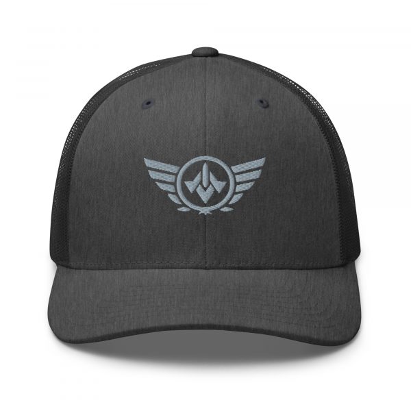 Grey Embroidered Logo Trucker Hat | Retro