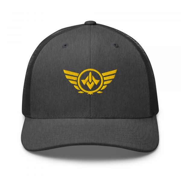 Gold Embroidered Logo Trucker Hat | Retro