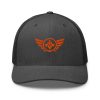 Orange Embroidered Logo Trucker Hat | Retro