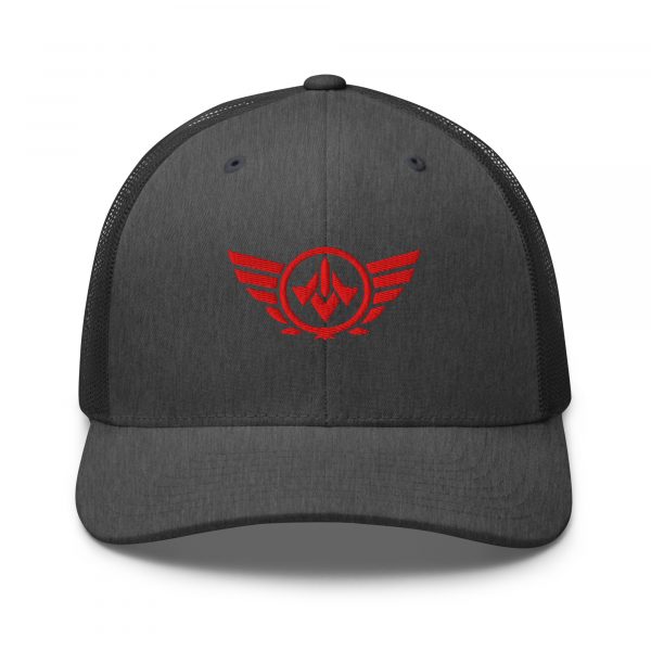 Red Embroidered Logo Trucker Hat | Retro