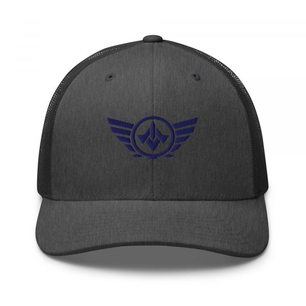 Navy Embroidered Logo Trucker Hat | Retro
