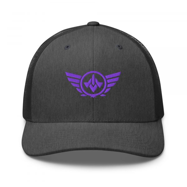 Purple Embroidered Logo Trucker Hat | Retro