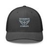 Grey Embroidered Brand Logo Trucker Hat | Retro