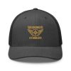 Old Gold Embroidered Brand Logo Trucker Hat | Retro