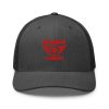Red Embroidered Brand Logo Trucker Hat | Retro