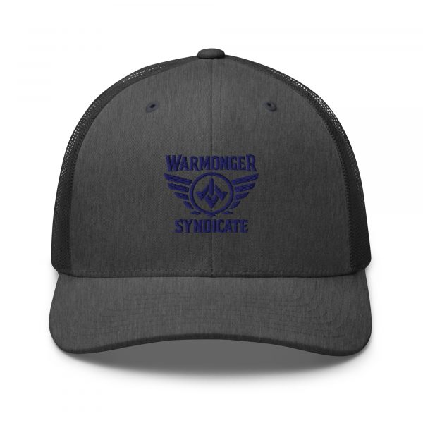 Navy Embroidered Brand Logo Trucker Hat | Retro