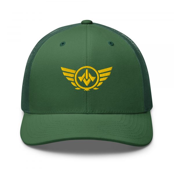 Gold Embroidered Logo Trucker Hat | Retro