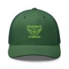 Kiwi Green Embroidered Brand Logo Trucker Hat | Retro