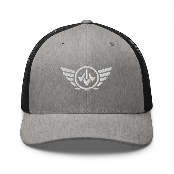 White Embroidered Logo Trucker Hat | Retro