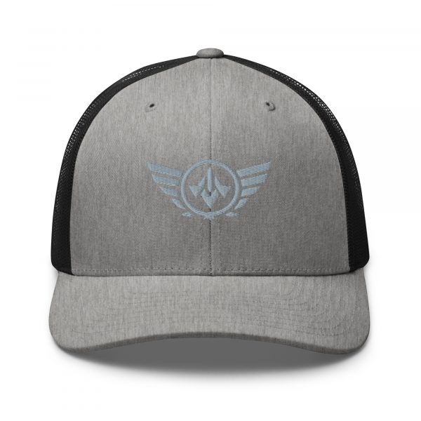 Grey Embroidered Logo Trucker Hat | Retro